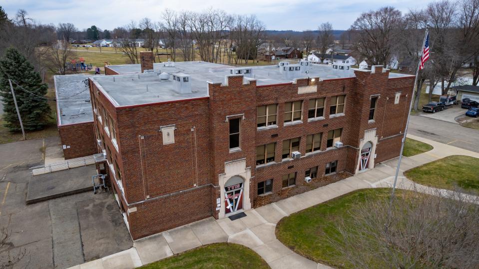 Tusky Valley Elementary is seen from the air, Tuesday, Feb. 20, in Bolivar.