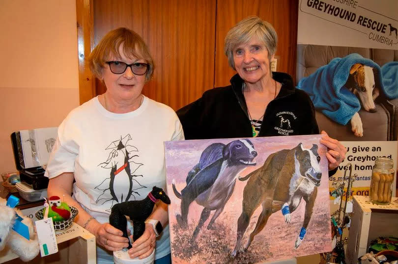 Julia Smith and Margaret Hill at one of the charity stalls