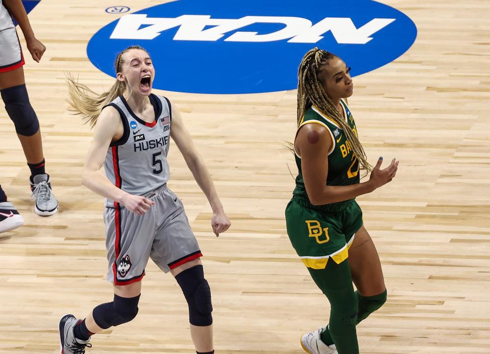 UConn Huskies guard Paige Bueckers (5) helped her team reach the women's Final Four during her freshman season.