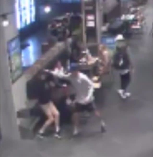 CCTV shows two boys being assaulted and robbed by another two boys at a Melbourne shopping centre food court. Picture: Victoria Police