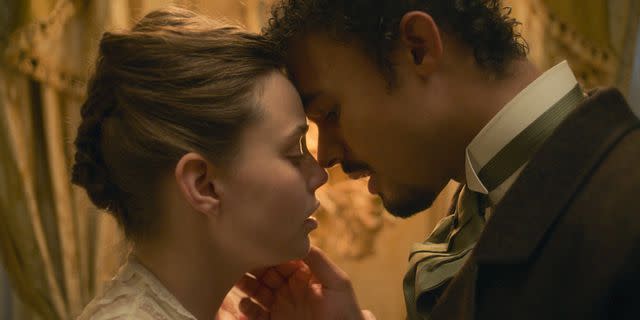 <p>Apple TV+</p> Kristine Froseth and Matthew Broome in 'The Buccaneers'