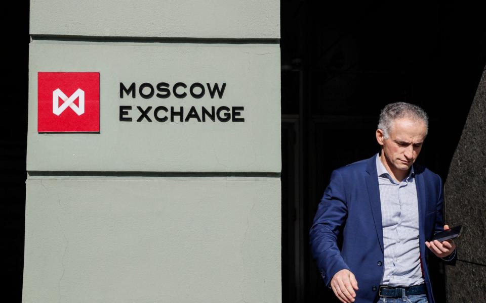 Moscow Stock Exchange UK sanctions Russia Ukraine war trading ban&#xa0; - &#xa0;YURI KOCHETKOV/EPA-EFE/Shutterstock