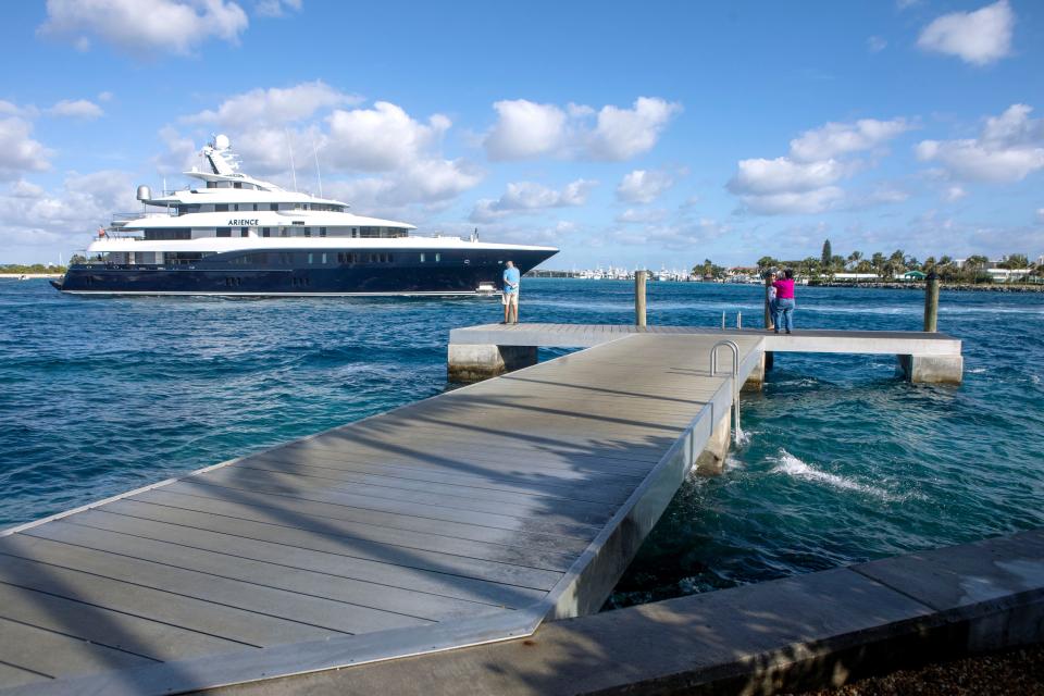 Today, the concrete dock is a rest stop for pedestrians, bicyclists and boaters.