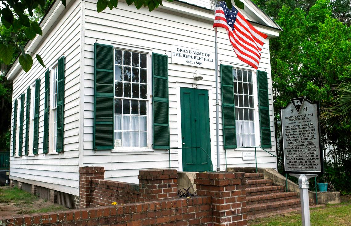 Beaufort’s Grand Army of the Republic Hall, built around 1896, in June 2022. It has been added to the Reconstruction Era National Historic Network.
