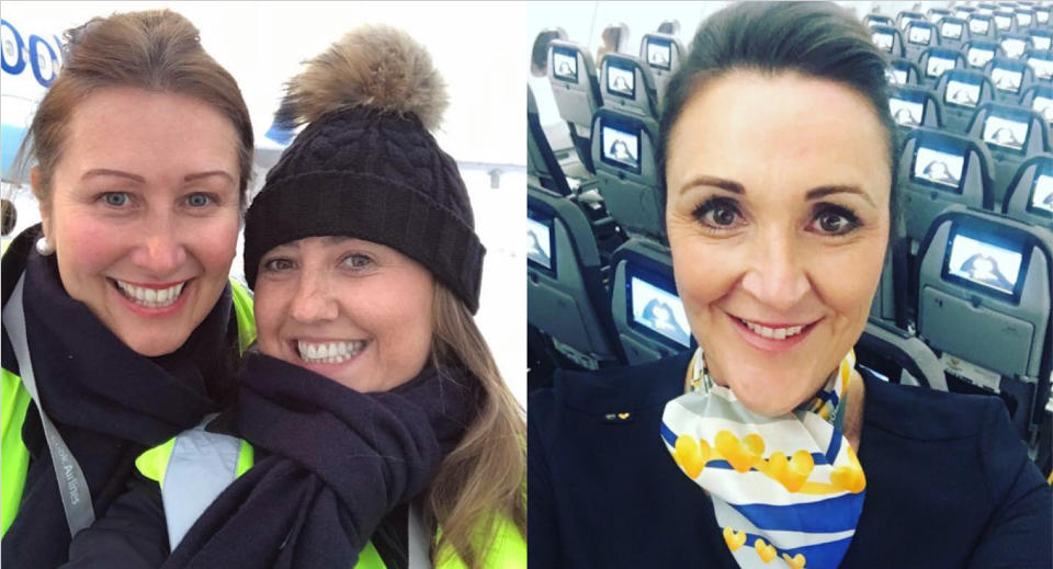 Thomas Cook cabin crew Tina Lambert, Fiona Ackerman and Andrea Yates. Photo: Handout / Yahoo Finance UK