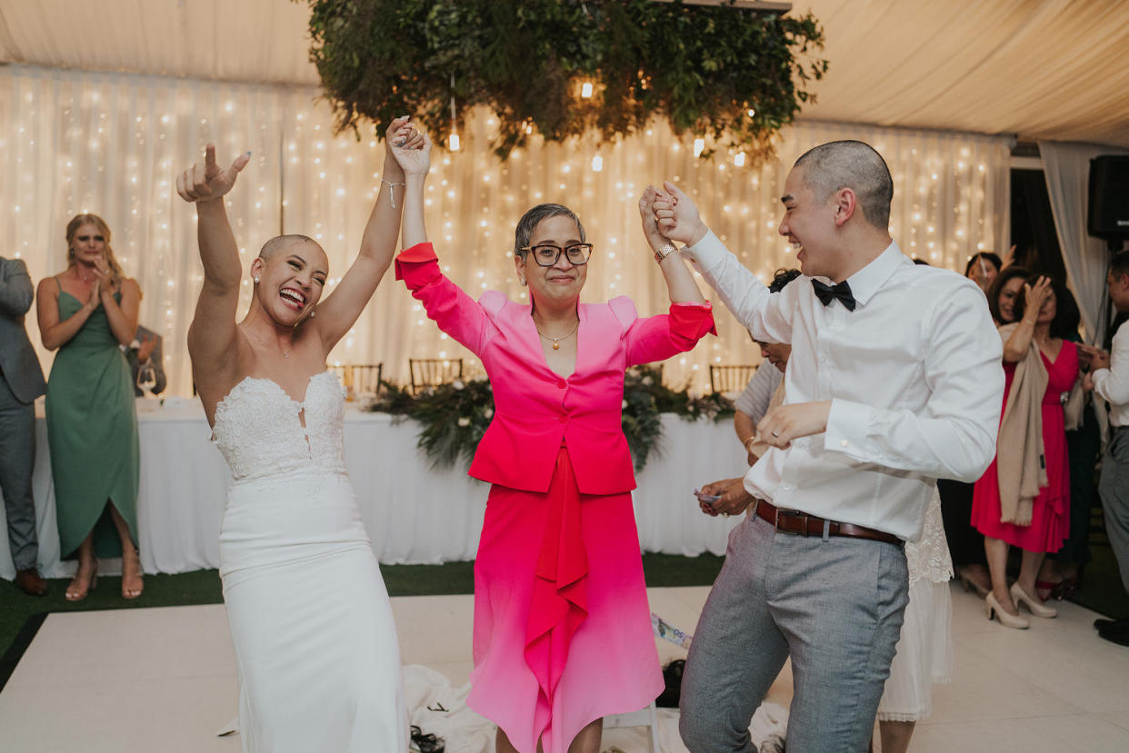 Couple shaving their hair during their wedding (PIA Photo / Pia Bacino)