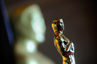 NEW YORK, NY - FEBRUARY 22: Detail of an Oscar statue during the ribbon cutting for the 84th Annual Academy Awards "Meet The Oscars" at Grand Central Terminal on February 22, 2012 in New York City. (Photo by Andrew H. Walker/Getty Images)