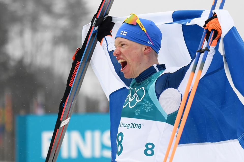 <p>Le jeune Livo Niskanen a gagné le premier titre finlandais à PyeongChang, en décrochant l’or au 50 km en ski de fond. (Crédit : AFP) </p>