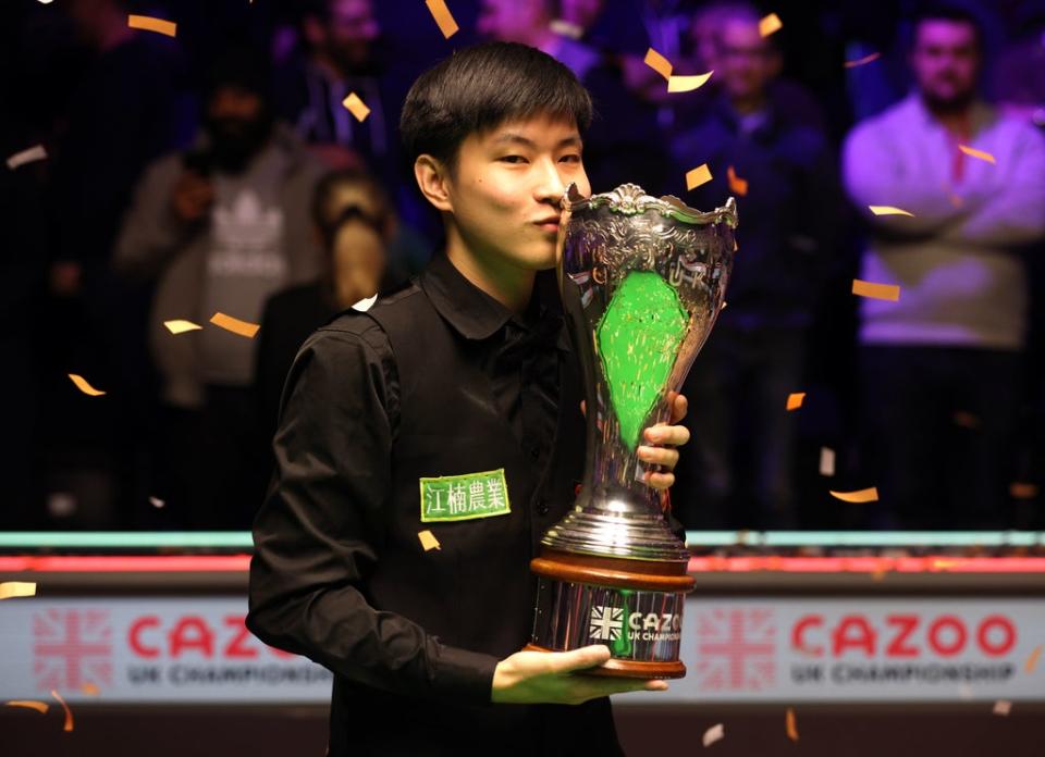 Zhao Xintong is the second Chinese player to currently hold a version of the sport’s ‘triple crown’ (Richard Sellers/PA) (PA Wire)
