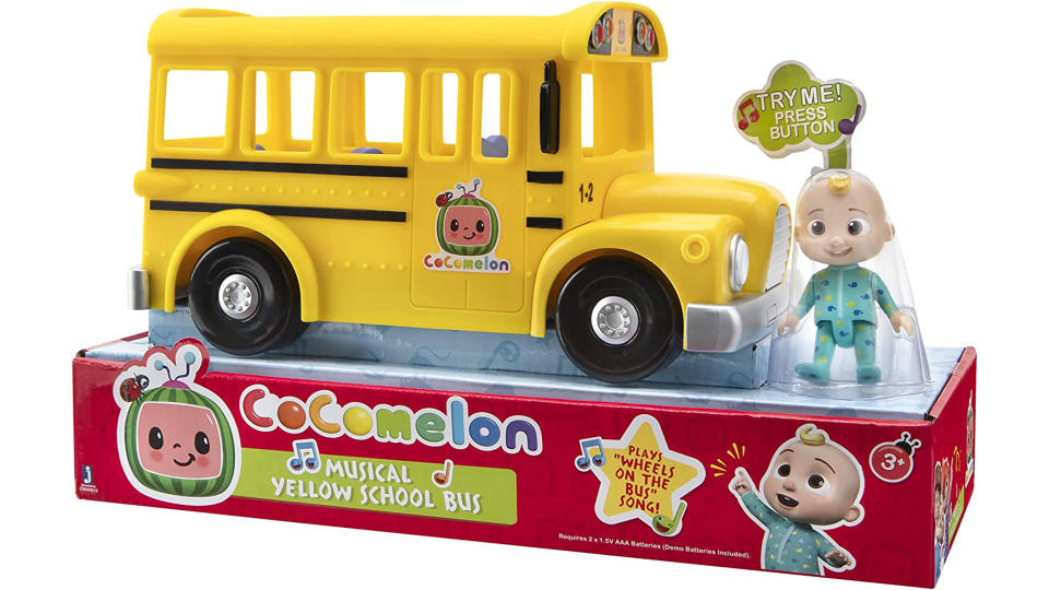 Cocomelon Musical Yellow School Bus Featuring Removable JJ Figure. (Photo: Amazon SG)