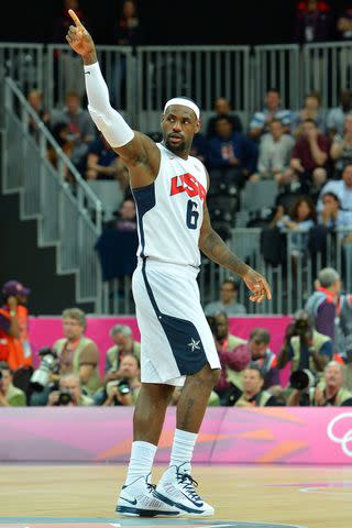 <p>Jesse D. Garrabrant/NBAE via Getty </p> LeBron James at the 2012 Olympic Games