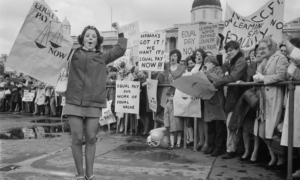 An equal pay for women demonstration in Trafalgar Square, 18 May 1969
