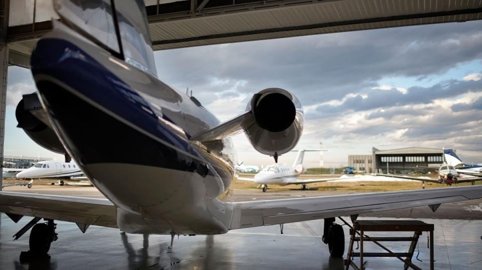 Aircraft in the hangar