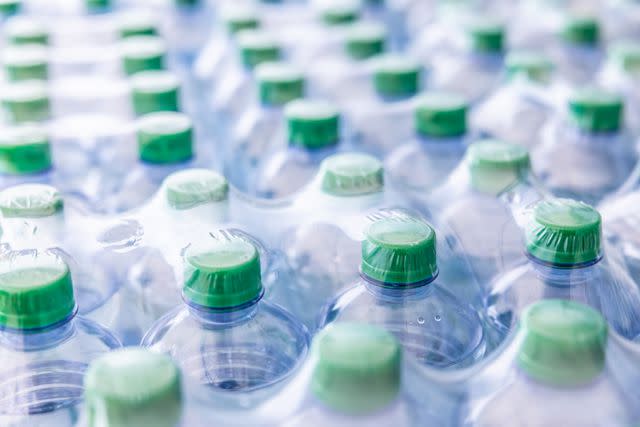 <p>Getty</p> A liter of bottled water contains an average of 240,000 pieces of plastic.