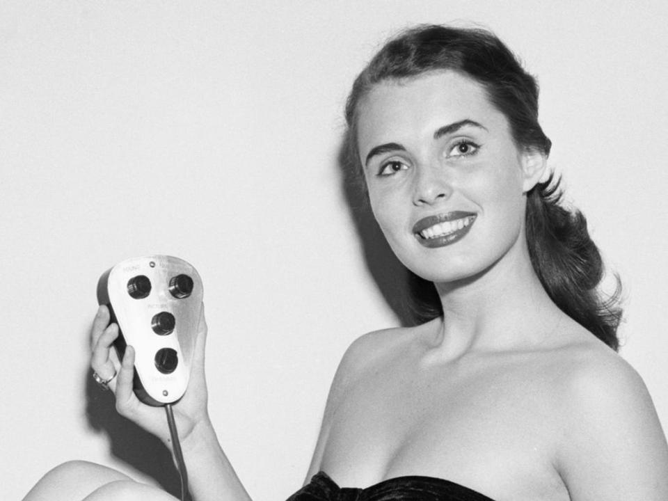 One of the earliest remote controls modeled by Rosemarie Bowe in 1951.