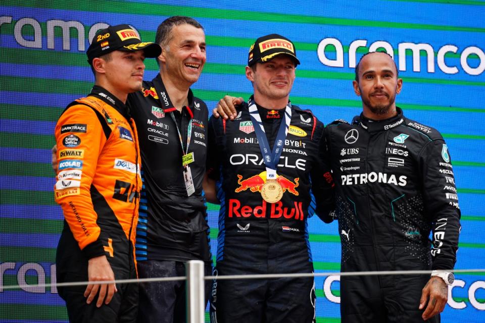 After starting on pole, Norris finished second behind Max Verstappen (Getty Images)