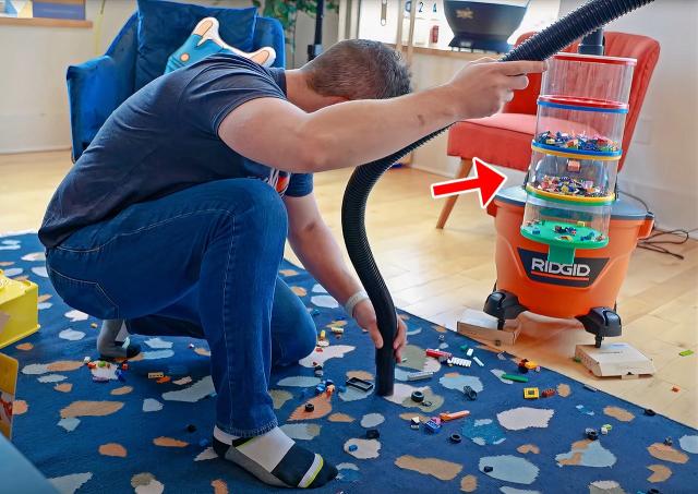 Engineer Built Unique Lego Vacuum to Pick up Blocks on the Floor