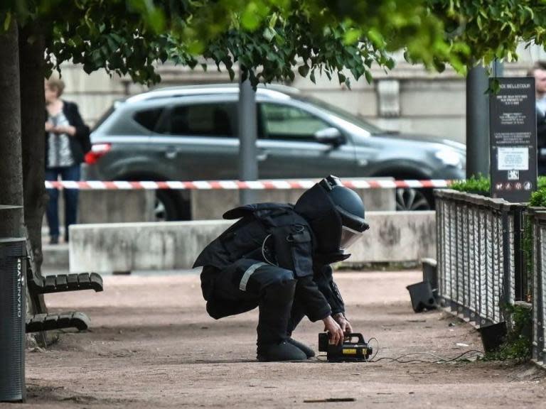 Two men and a woman have been arrested after a suspected parcel bomb injured 13 people in Lyon last week.The blast went off outside a bakery on a pedestrian street in the French city's historic city centre on Friday afternoon. Police launched a manhunt after a man wearing a balaclava and rucksack was seen fleeing the scene on a bicycle.CCTV shows a man arriving on foot, pushing his bike along a pedestrian-only street, then leaving a paper bag on a concrete block in the middle of the street near a bakery.The suspect immediately returned to his bike and left by the same path before the blast a minute later, according to French authorities.Those who were hurt suffered mainly minor injuries.Investigators at the scene later found screws, ball bearings, batteries, a triggering device that can be used remotely and plastic that may have come from the device.Lyon mayor Gerard Collomb, a former interior minister, said one of the suspects is an IT student who was arrested as he stepped off a bus."It's a relief for all Lyon inhabitants. I believe the case has been resolved," Mr Collomb told BFM TV. "If there was a network, it has been identified and will certainly be dismantled."President Emmanuel Macron called the explosion an "attack" but no group has claimed responsibility.An investigation has been opened for "attempted murder in relation with a terrorist undertaking".France has been hit by a spate of attacks in recent years.More than 250 people have been killed since 2015 and the country remains on high alert.Additional reporting from agencies