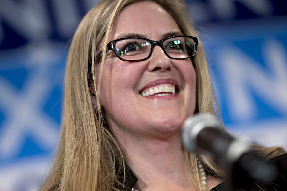 Democrat Jennifer Wexton on Tuesday defeated incumbent Rep. Barbara Comstock (R) in Virginia's 10th congressional district. Wexton had the support of national gun violence prevention groups eager to take down Comstock, who was regarded as a darling of the NRA. (Photo: Bloomberg via Getty Images)