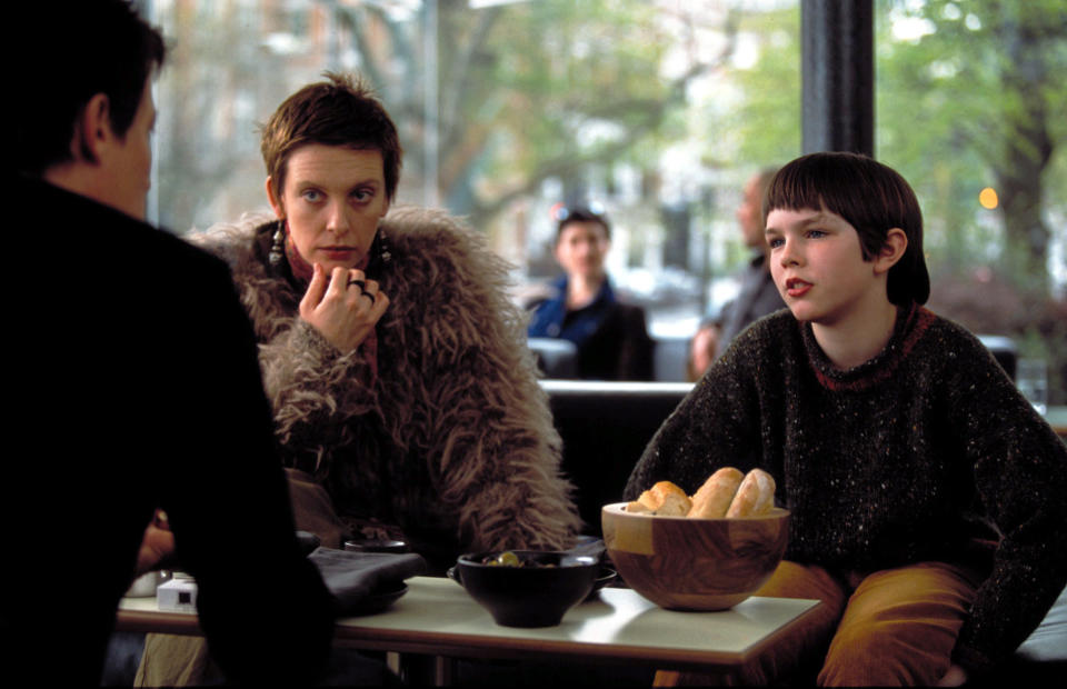 the two at a restaurant in the film