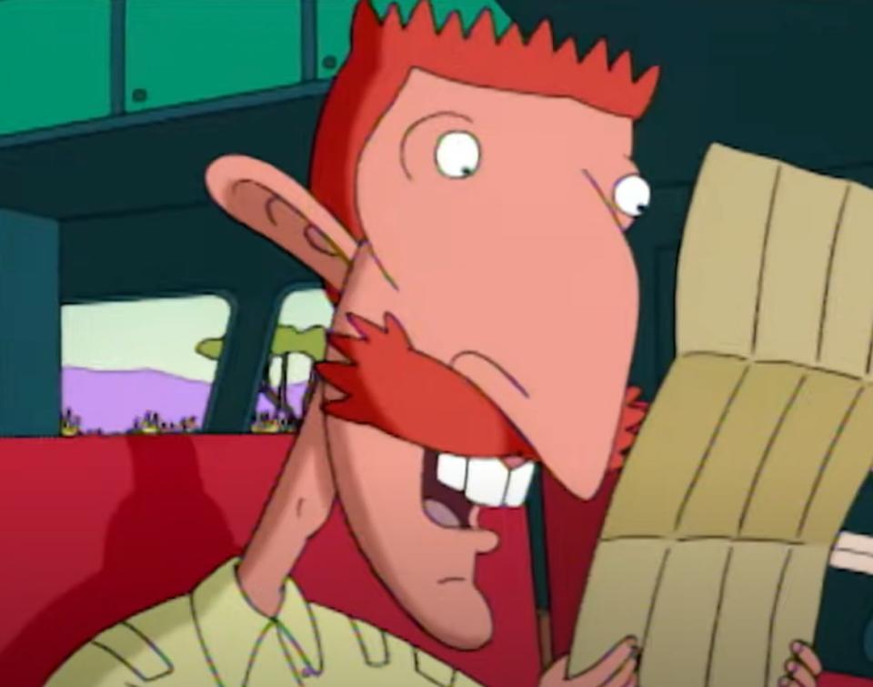 Nigel Thornberry looks at a map in "The Wild Thornberrys" intro