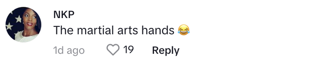 "The martial arts hands"