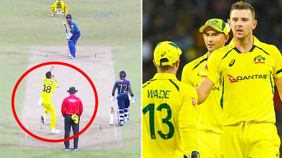 Josh Hazlewood, pictured here starring for Australia in the first T20 against Sri Lanka.