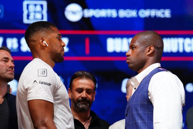 Anthony Joshua and Daniel Dubois facing off