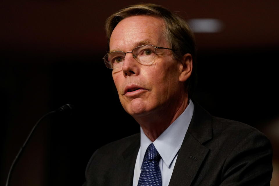 Former ambassador to NATO Nicholas Burns gives his opening statement during the Senate Foreign Relations Committee hearing on his nomination to be the U.S. Ambassador to China, on Capitol Hill in Washington, U.S. October 20, 2021. REUTERS/Elizabeth Frantz