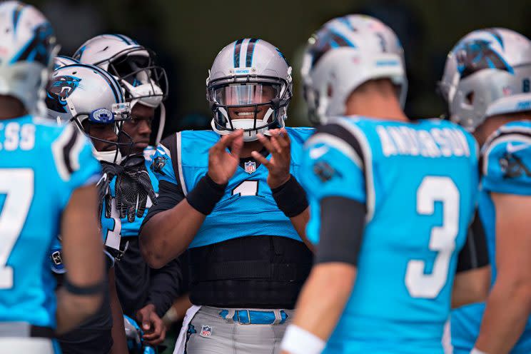 Cam Newton is a unique fantasy weapon, leading a terrific offense. He's clearly the top QB in our game. (Getty Images)