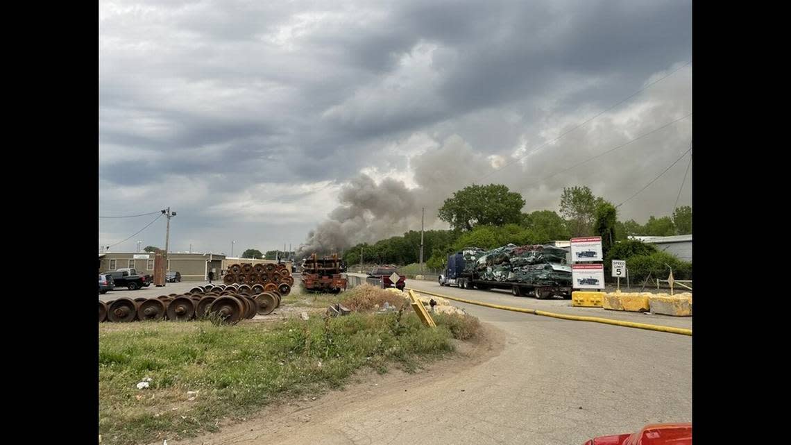 The smoke billowing from the Kansas City, Kansas, recycling center Friday morning could be seen for miles, according to Assistant Chief Scott Schaunaman, a spokesman with the Kansas City, Kansas Fire Department. Submitted by Scott Schaunaman