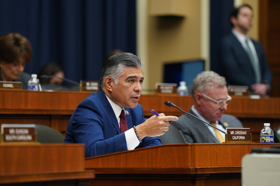 Rep. Tony Cardenas, a Democrat from California, speaks during a House Energy and Commerce Committee hearing. 