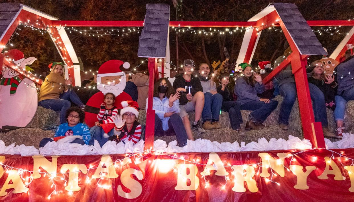 VTEC, pictured, and Family Healthcare Network won "Best Theme" for their entries in the Annual Candy Cane Lane Parade in Downtown Visalia on Monday, November 29, 2021.