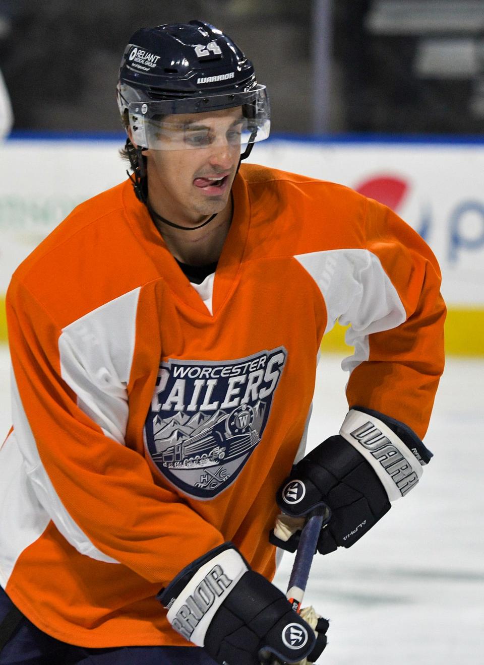 Railers forward Jack Quinlivan skates during Thursday's practice at the DCU Center.