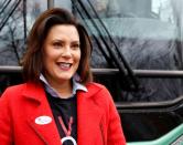 Democratic gubernatorial candidate Gretchen Whitmer arrives to vote in East Lansing