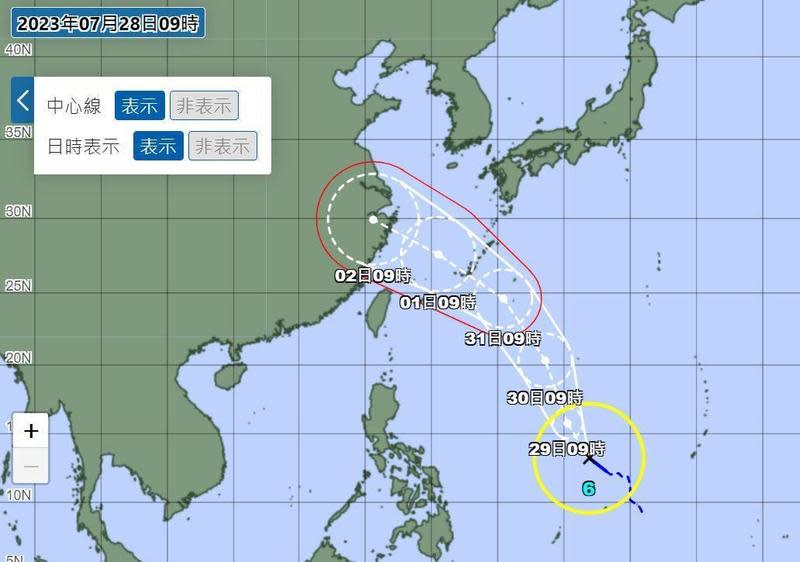 杜蘇芮颱風雨炸東部以南，目前還未完全離台，緊接著今年第6號颱風「卡努」已於今（28日）凌晨3時正式生成。（翻攝自日本氣象廳）