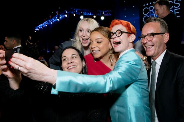 Arianne Phillips, Gwendoline Christie, Carter, Sandy Powell and Christopher Peterson at the 2020 Critics' Choice Awards.<p>Photo by Emma McIntyre/Getty Images</p>