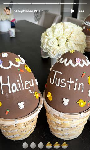 <p>Hailey Bieber/Instagrm</p> Hailey and Justin Bieber's Easter eggs