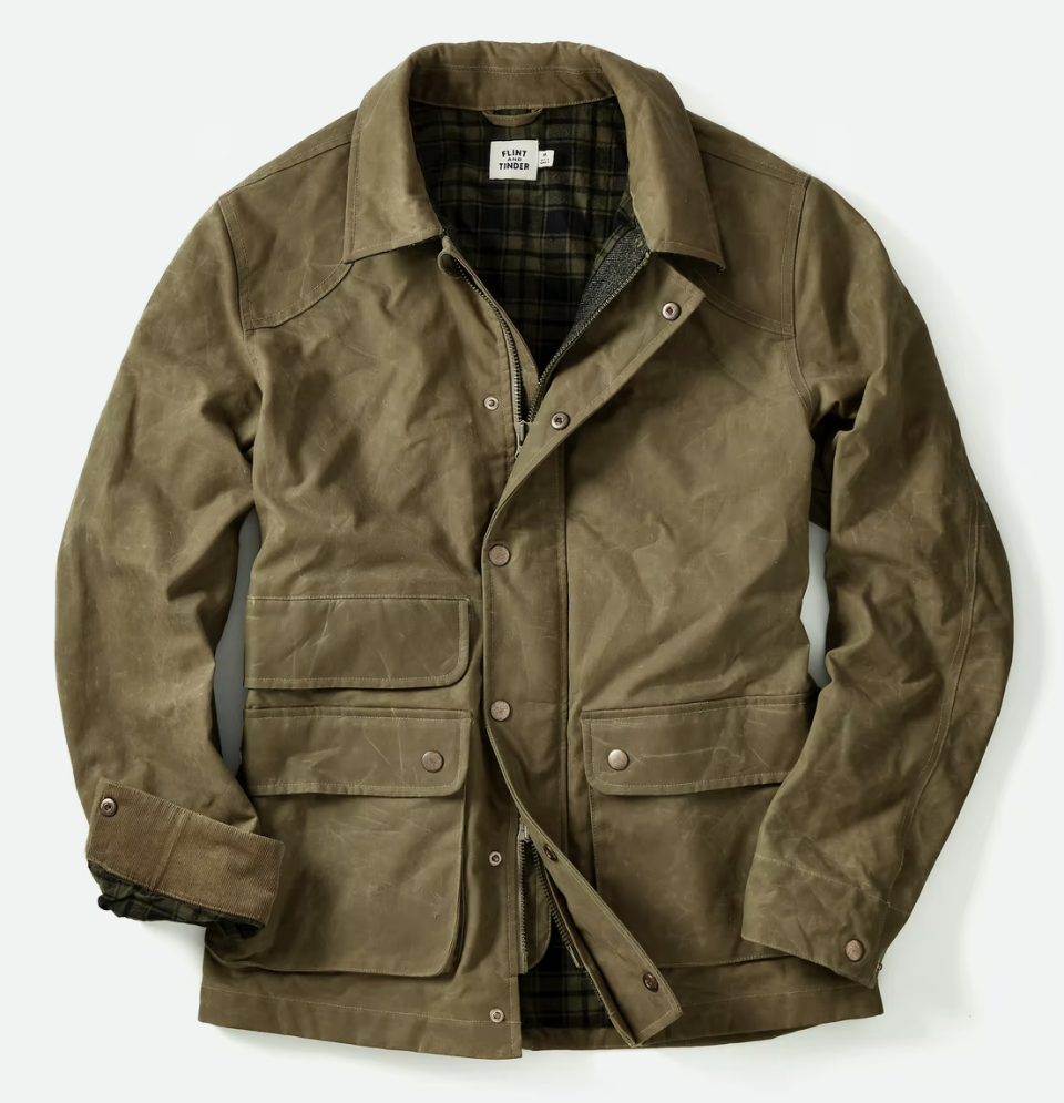 Flint and Tinder Flannel-Lined Waxed Hudson Jacket