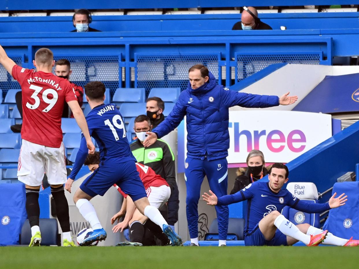 Chelsea coach Thomas Tuchel watches on (POOL/AFP via Getty Images)