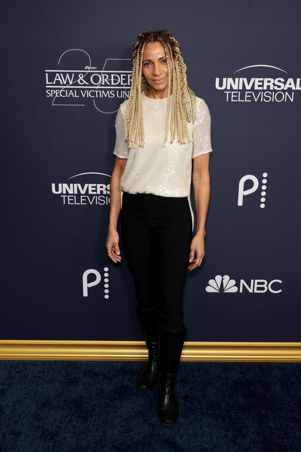 Michelle Hurd attends the "Law & Order: Special Victims Unit" 25th anniversary celebration on Jan. 16, 2024, in New York City.