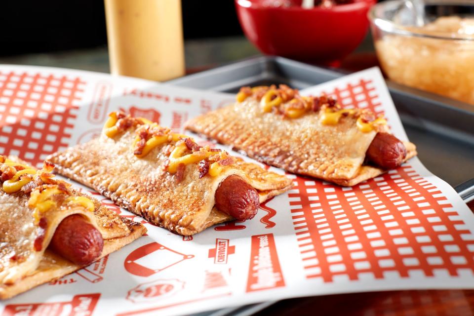 Guy Fieri Apple Pie Hot Dogs