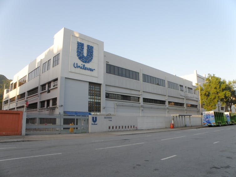 A building carrying the Unilever logo