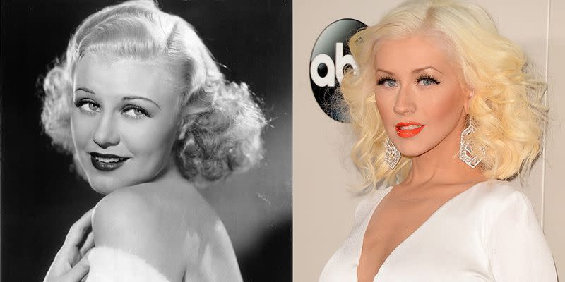 <p>Christina Aguilera and '40s icon Ginger Rogers share more similarities than just being blonde bombshells. They also both made it in Hollywood as singers.</p>