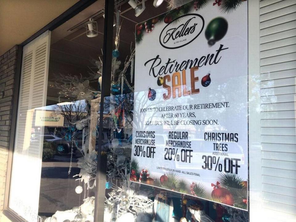 Keller’s in McHenry Village will soon close its doors after 60 years in business. A sign alerting customers to sale items is pictured on Thursday afternoon, Dec. 17, 2015, in a shop window.