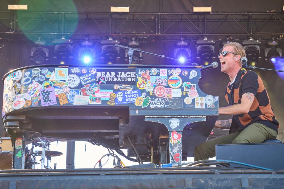 Andrew McMahon of the Wilderness performs on the Right Field stage during day one of the Innings Festival at Tempe Beach Park on Feb. 25, 2023.