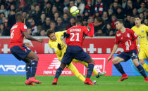 Soccer Football - Ligue 1 - LOSC Lille vs Paris St Germain - Stade Pierre-Mauroy, Lille, France - February 3, 2018 Paris Saint-Germain’s Neymar in action with Lille’s Yves Bissouma REUTERS/Charles Platiau