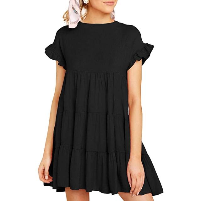 Women's Easter Dresses Casual Keyhole T Shirt Dress Loose