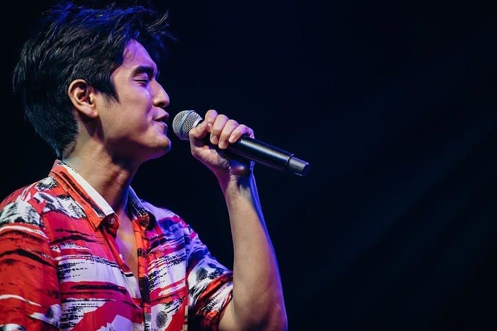 Singapore's National Day Parade 2020 theme song, “Everything I Am”, is performed by Nathan Hartono, seen here at a media preview on 30 July 2020 at the Star Performing Arts Centre. (Photo: NDP 2020 Exco)