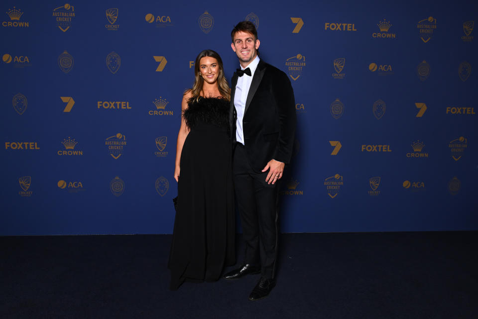 Mitch Marsh and wife Greta at the 2024 Cricket Australia Awards.